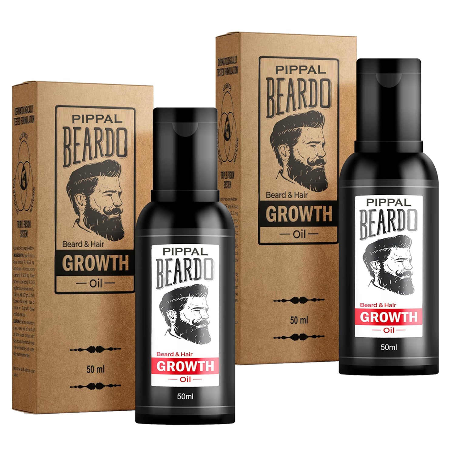 Beardo & Hair Growth Oil, 50ml for Stronger & Fuller Beard Hair 2X50ml